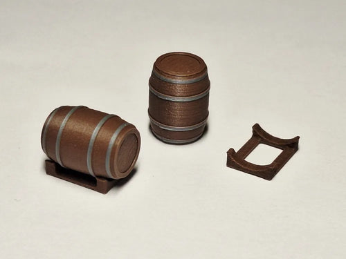 H0 1:87 Bierfass / Holzfass 10er Set mit Fasshalter